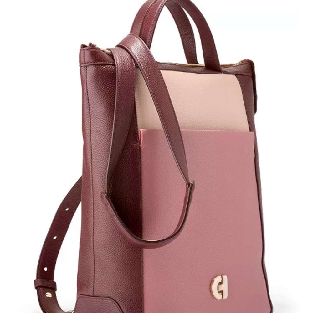 Cole Haan Pink, Blush & Burgundy Leather Backpack - Picture 3 of 8